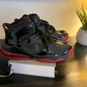 Jordan Kids Black and Red High-Top Sneakers